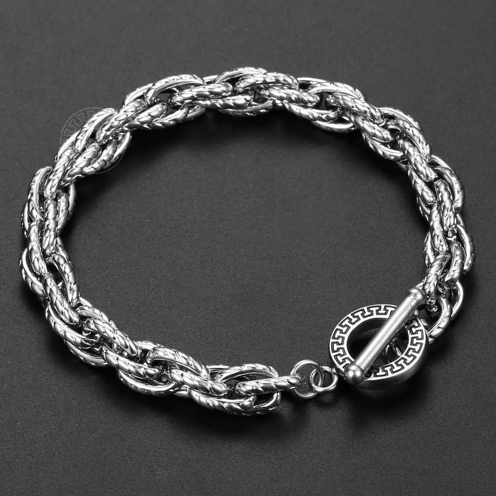 6 мм Twristed Rolo Cable Link Chain браслет для мужчин и женщин нержавеющая сталь тумблер застежка уникальный дизайн браслет ювелирные изделия GiftTBS007