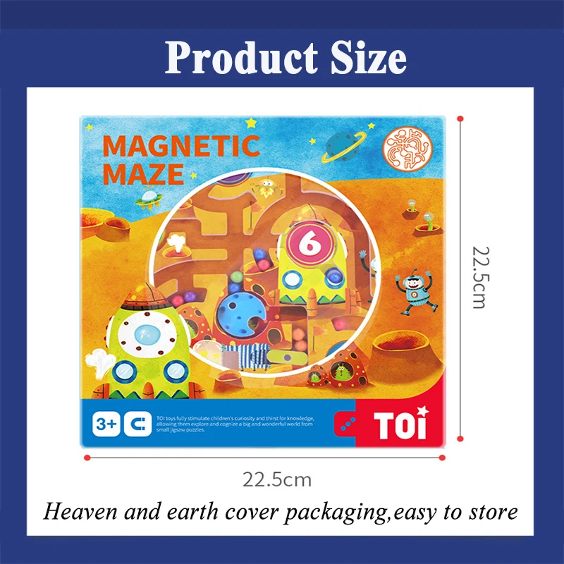 Детский Магнитный лабиринт TOI детские деревянные дошкольные игрушки 22*22 см