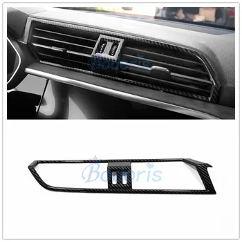

Interior Carbon Fiber Color Dashboard Center Air Vent Cover AC Outlet Trim Protector Car Styling For AUDI Q3 2019 Accessories