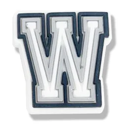 Single Letter 1Pcs Black White Alphabe Shoe charms Button Accessories Shoe DIY Decoration Wristband Kids X-mas Gift  Croc Jibz W