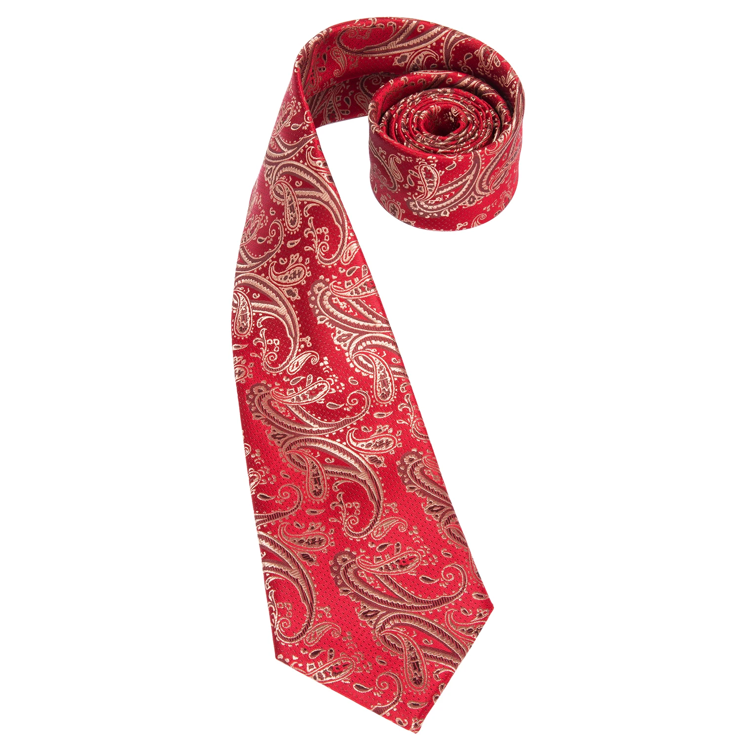 C 3161 Hi Tie шелковые тканые роскошные золотые Пейсли красные свадебные галстуки для