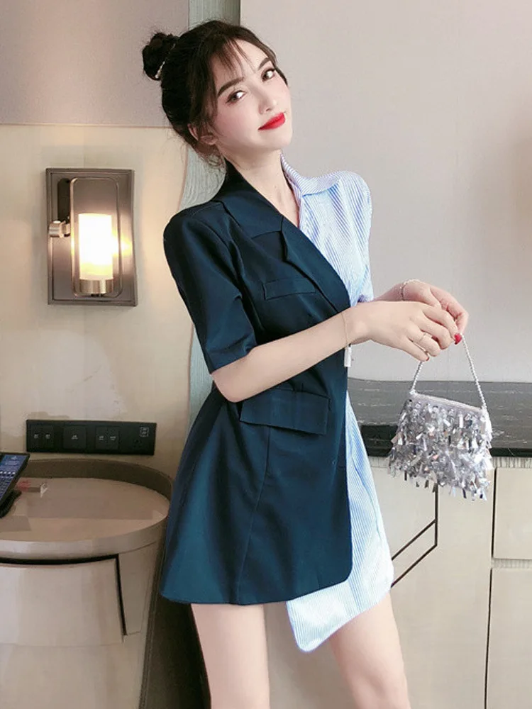 

Have Elegant of Dress Western Style Summer New Style Fashion Joint Waist Hugging Slim Fit Slimming Suit Skirt Women's Fashion
