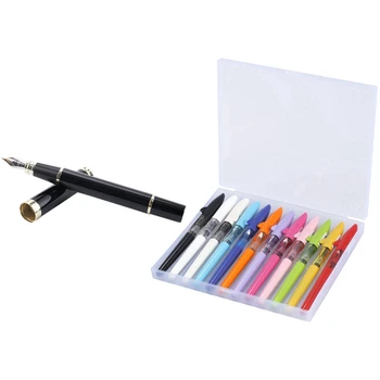 

Jinhao 1 Pcs 500 Writing Iridium Pen Fountain Pen Pen Tip 0.5Mm, Black & 12Pcs Shark Series 0.5Mm Fountain Pen Candy Pen