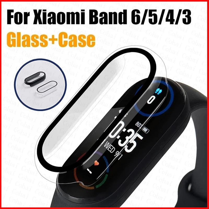 Защитное стекло 9D для Xiaomi Mi band 4 5 6 защитный чехол экрана + пленка Miband NFC смарт-часов