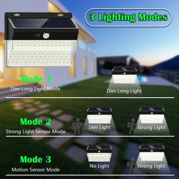 

136/206LED Solar Powered PIR Motion Sensor Outdoor Garden Light Security Flood Lamp