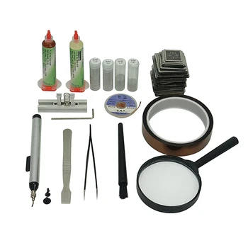 

Complete BGA Reballing Kit 219PCS Stencils Solder Balls Reball Fixture for XBOX PS3 Laptop Dektop