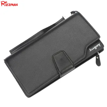 

Baellerry Brand Men Wallets Long Style Card Holder Male Purse Zipper Large Capacity Brand PU Leather Business Wallet For Men