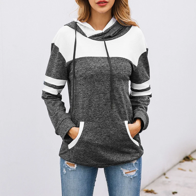

Duzeala Woman Hoodies Long Sleeve Hoody Sweatshirt Autumn Winer Warm Double-Fabric Pullover Female Long Sleeve Hooded Hoodie