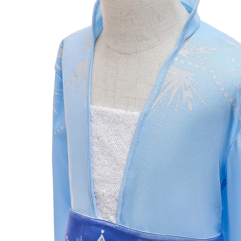 Girls Dress Princess Costume Elsa Dresses For Girls Princess Party Elsa Costume Snow Queen 2 Cosplay Elza Vestidos Hair Accessory Set Halloween Girls Clothes