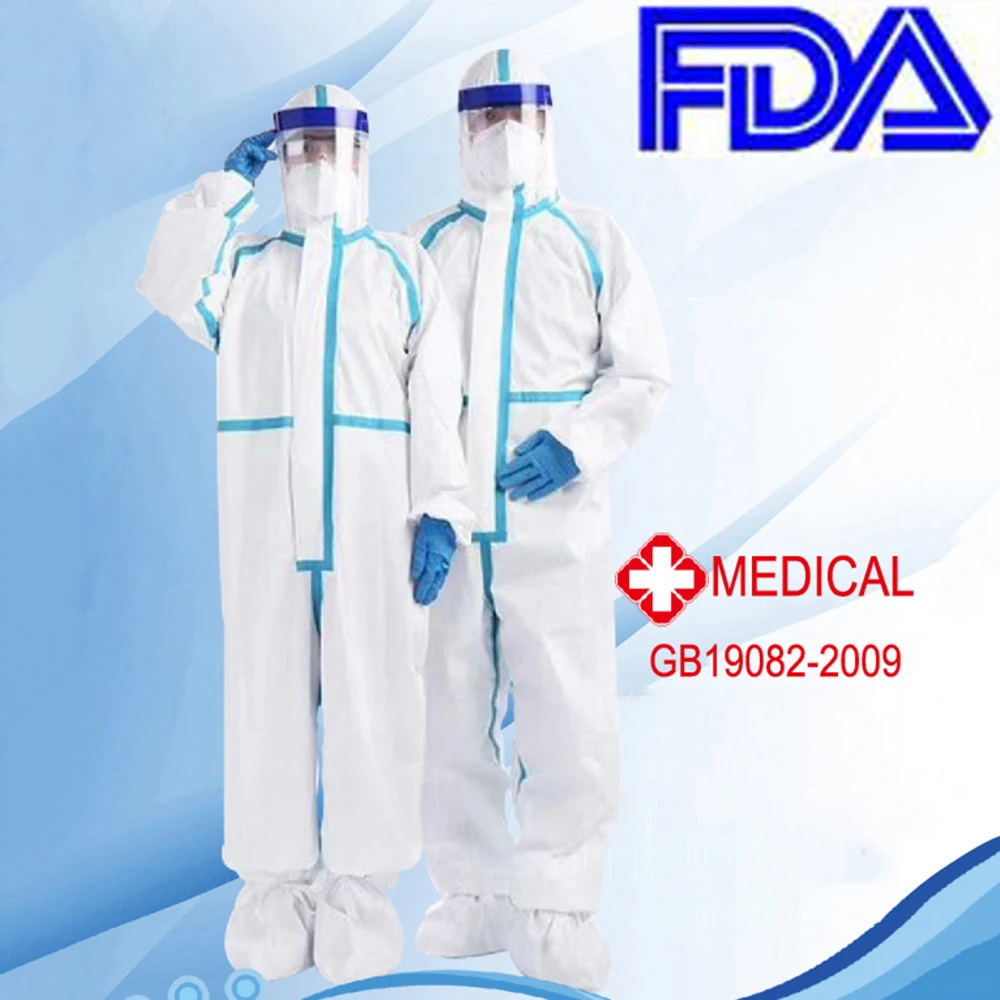 

FDA Disposable Coverall Isolation Clothing Suit Clothes Gowns Anti-epidemic Antibacterial Medico Devices PATCH Anti Static FHF05