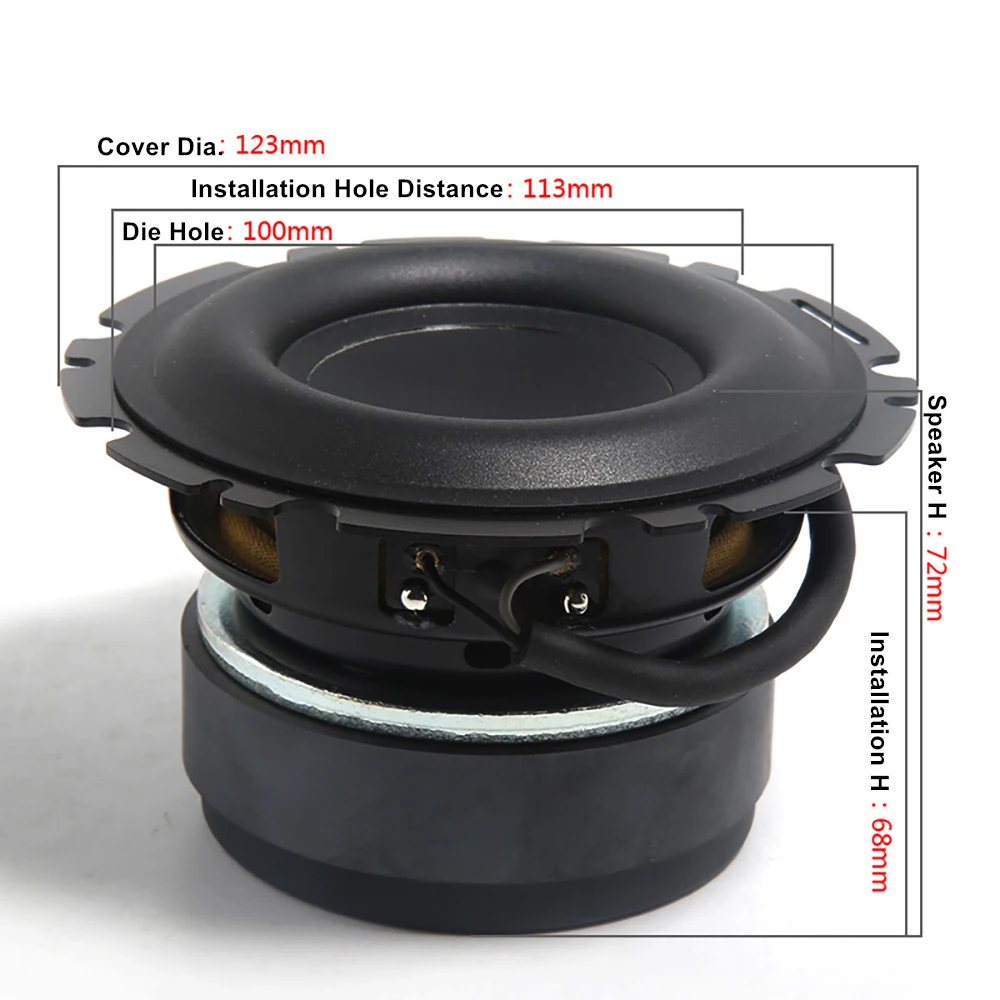 Subwoofer com Subwoofer Alto-falante de Borracha Acessório para Carro Alto-falante Woofer Peça Home Theater Diy 4.5x50w - Image 2