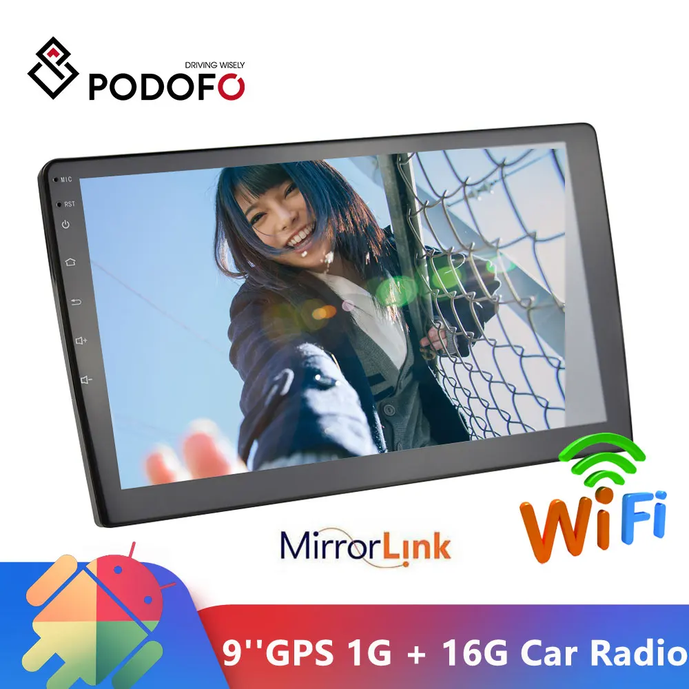 Автомобильный мультимедийный плеер Podofo проигрыватель на Android с 9 &quotэкраном GPS