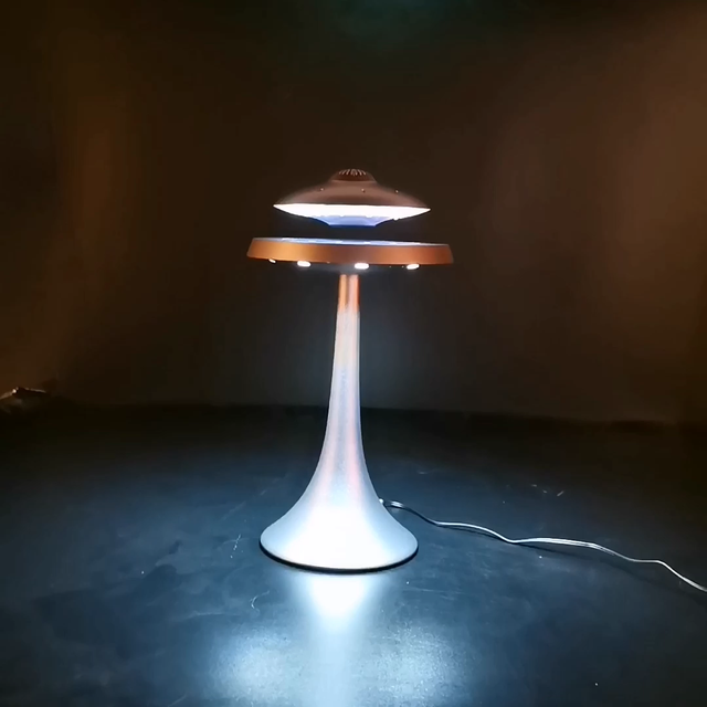 Levitating Led table lamp with magnetic suspension
