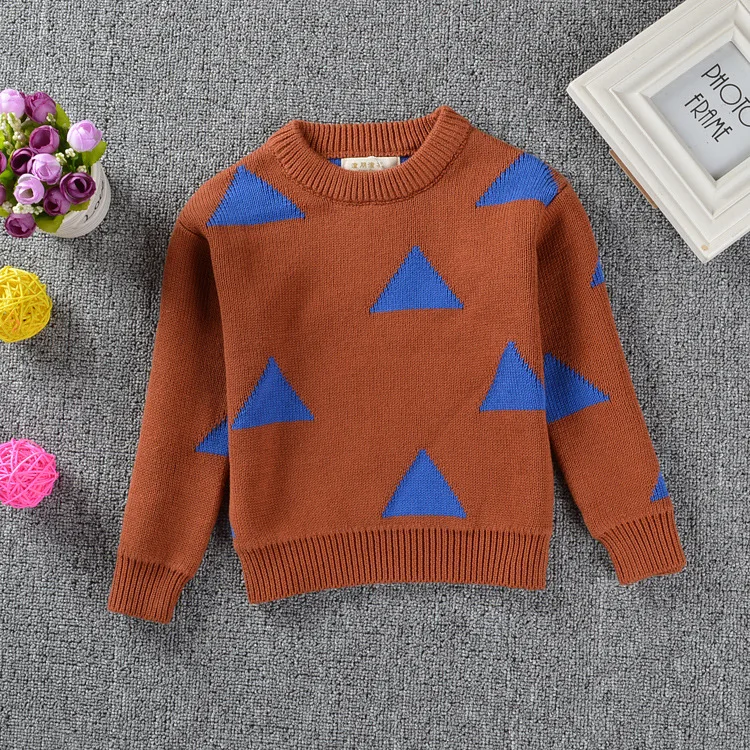 Весенний стильный Детский свитер из чистого хлопка свитер с круглым вырезом для детей