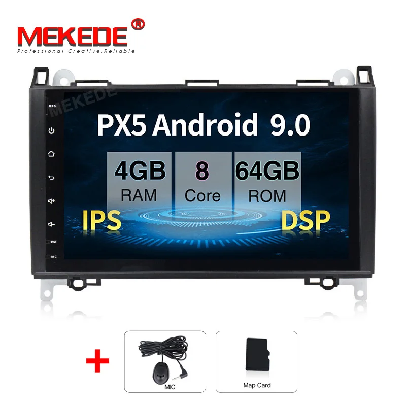 Автомобильный мультимедийный плеер gps Android 9,0 4+ 64G Автомобильный DVD gps для Mercedes Benz/Sprinter/B200/b-класс/W245/B170/W169 радио DSP ips - Цвет: 8core 64G