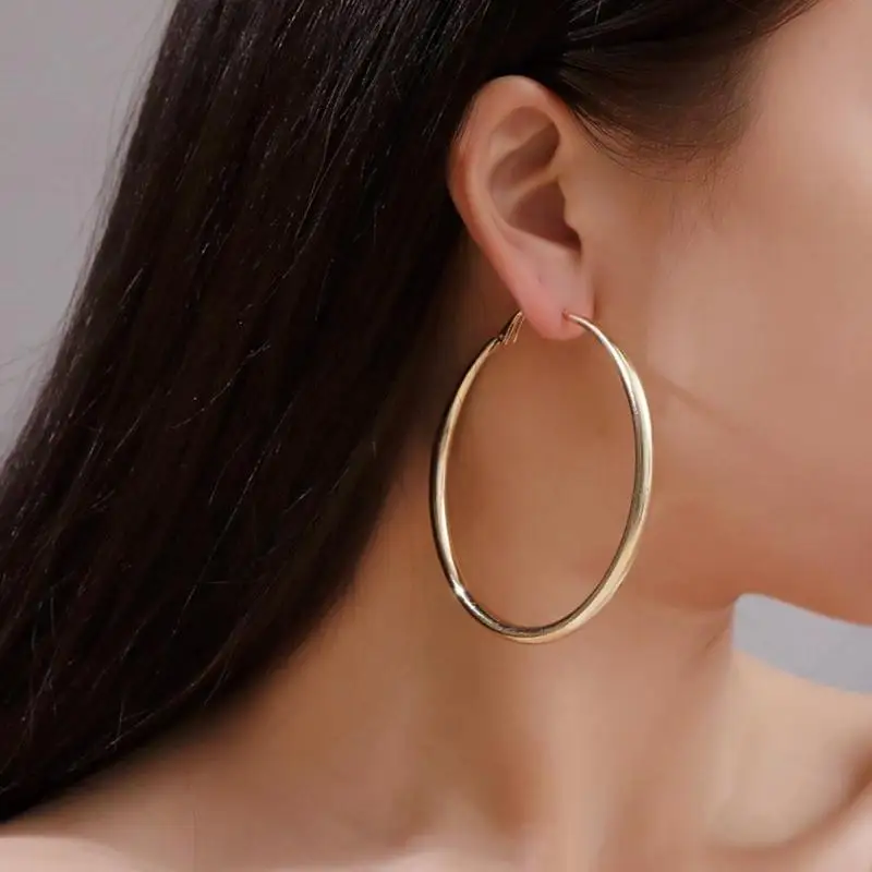 Fashion Women Circle Earrings Trendy Large Hoop Earring Gold Trendy Large Hoop Earring Gold