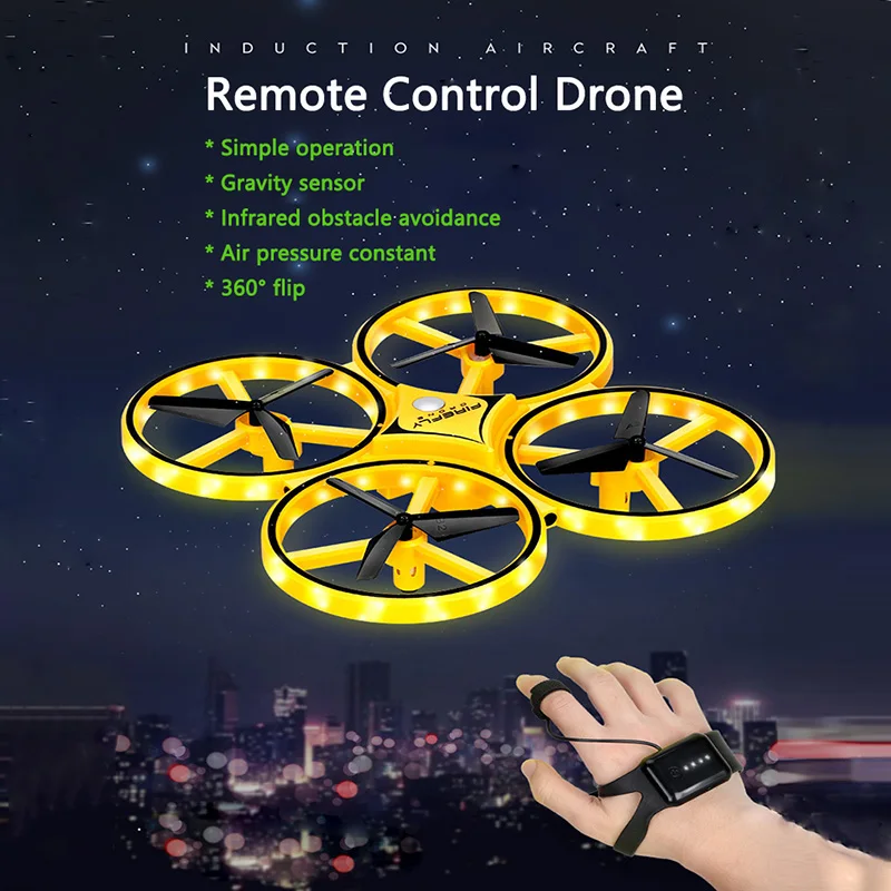 

Hot Fly UFO Drone Quadcopter Remote Control RC Flying Helicopter LED Infraed Induction UAV Aircraft Toys for Kids,Children,Adult