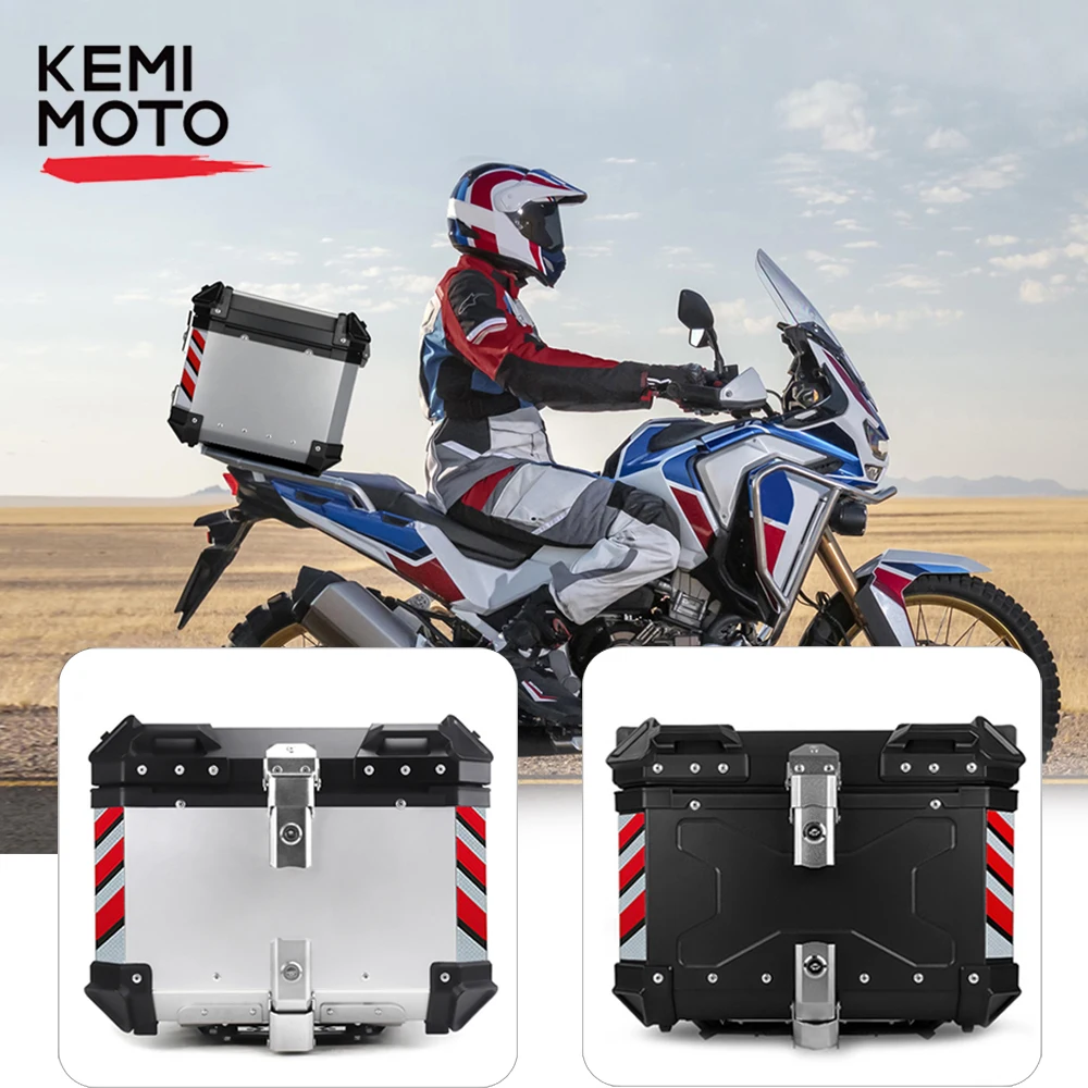 45l/55l/65l Motorcycle Helmet Box Cnc Aluminum Top Tail Rear Luggage