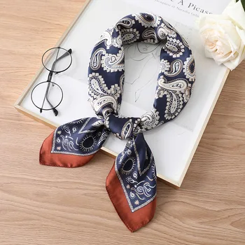 

Luxury Brand 2020 Summer Silk Scarf Square Women Shawls And Wraps 70*70cm Fashion Print Office Small Scarves Neck Hijabs Foulard