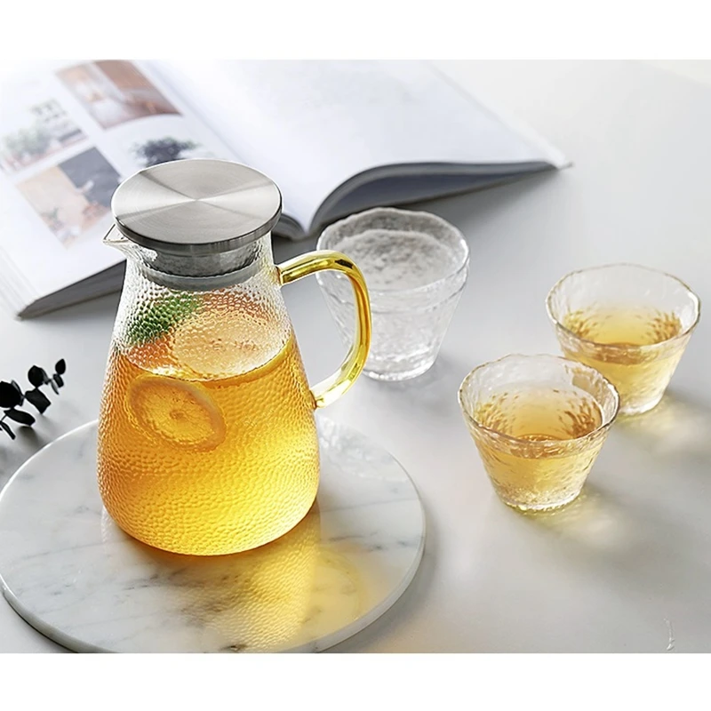 1.5L скандинавский лаконичный стеклянный кувшин для воды, сок, лимонад, кувшин, чайник, цветочный чайник, кувшин для горячей/холодной воды, термостойкий прозрачный