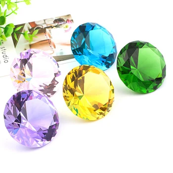 

100mm K9 Crystal Glass Faceted Diamond Paperweight Jewelry for Photography Props Wedding Gem Ornaments Kids Xmas Gift Home Decor