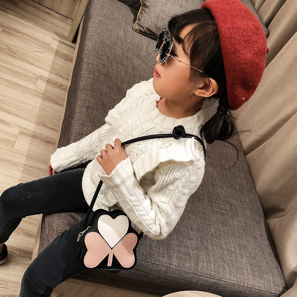 2019 Girl Backpacks Coin Purse Handbag Children Wallet Small Kids Shoulder Handbag Crossbody Purse Money Baby Heart Bags 823