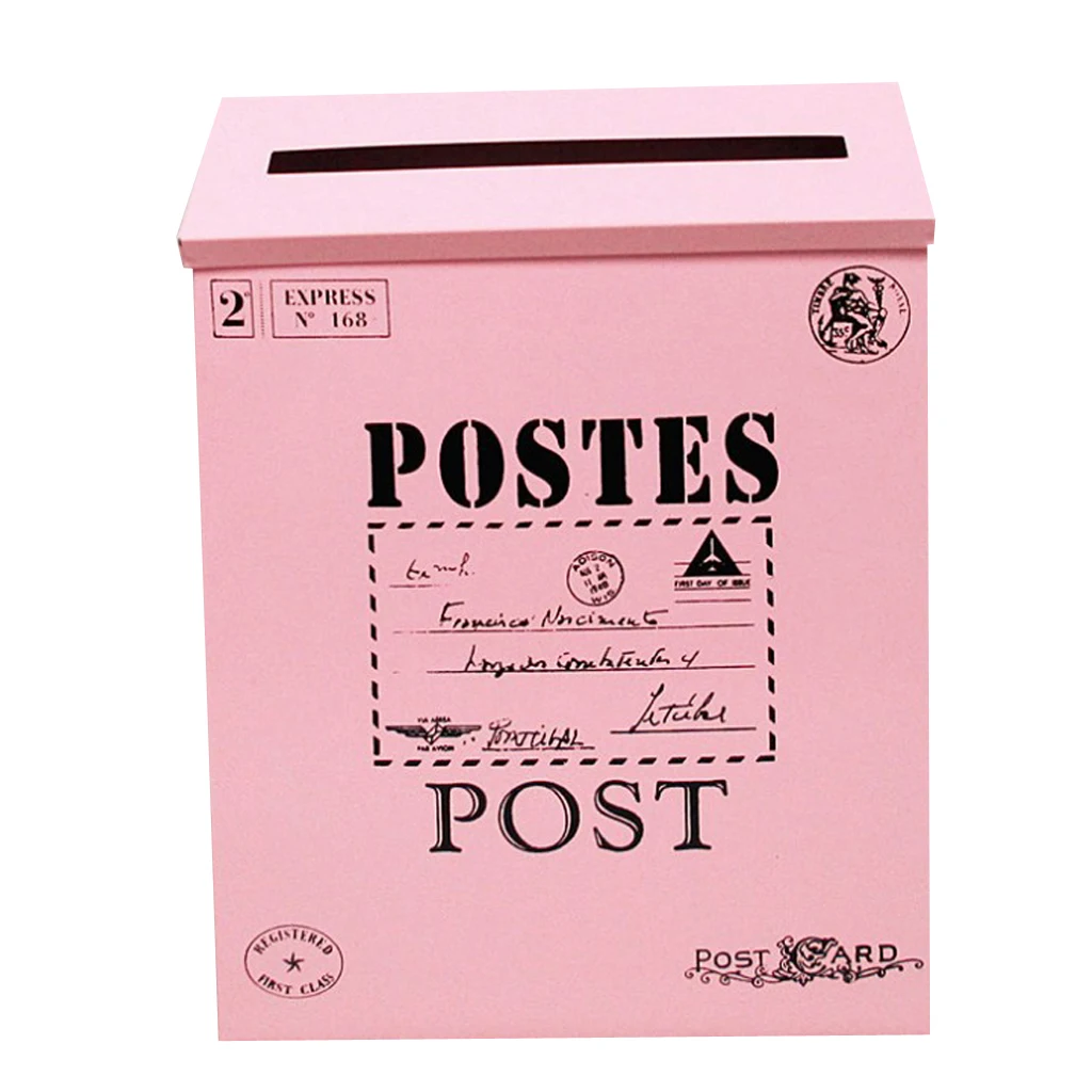 Waterproof Outdoor Metal Post Box Letter Mailbox Wall Mounted - Door Mailbox Cover Vintage Storage Mount Postbox Wall Decor