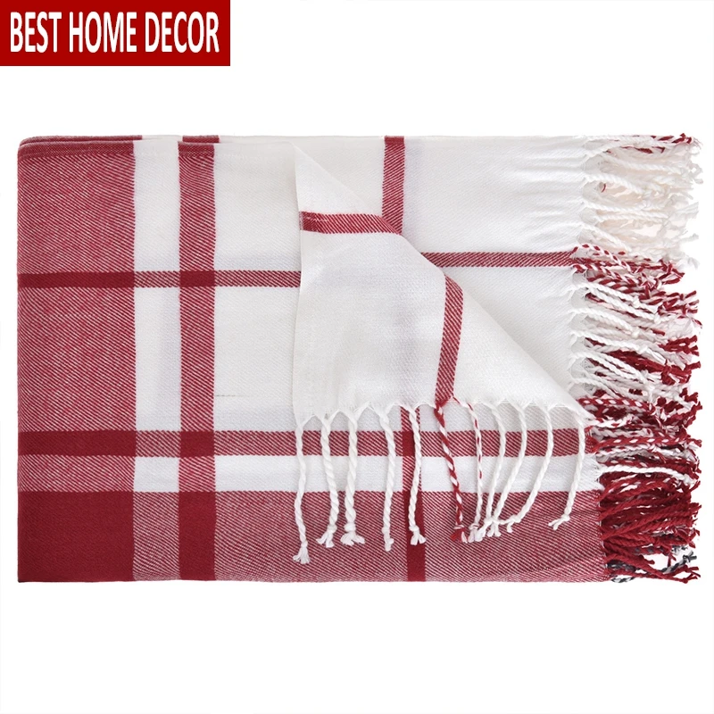 Throw Lattice Blanket Soft Blankets for Beds With Tassel For Sofa Warm Decorative Home Decor All Seasons | Дом и сад