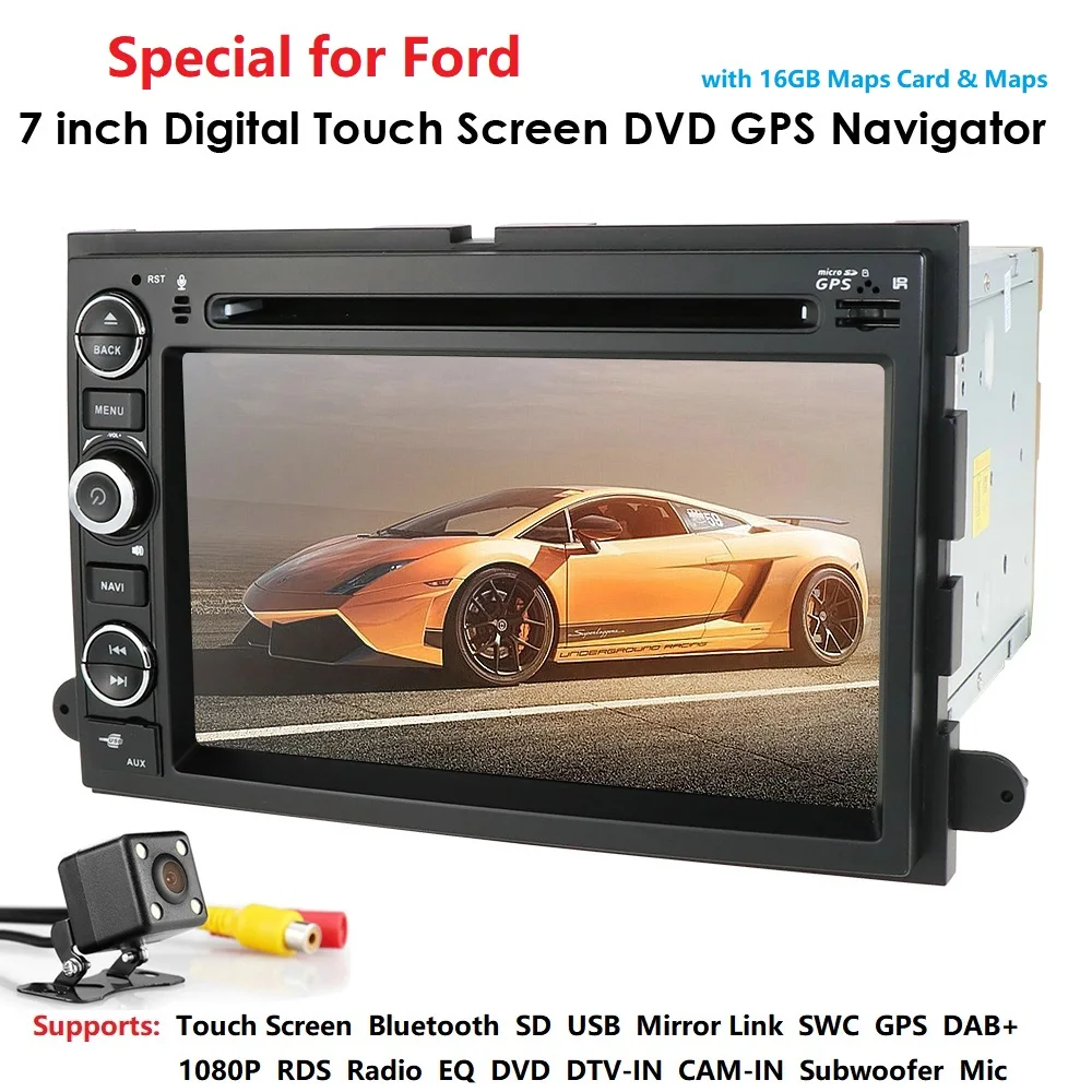 Clearance Hizpo Fit Ford F150 F250/350/Edge/Fusion/Mustang In Dash DVD Player GPS Navigation Stereo Radio BT Steering Wheel Ctrl 3G RDS SD 4