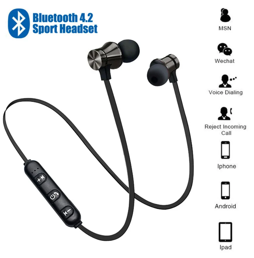 XT-11 беспроводные Bluetooth-наушники V4.2 магнитные спортивные водонепроницаемые