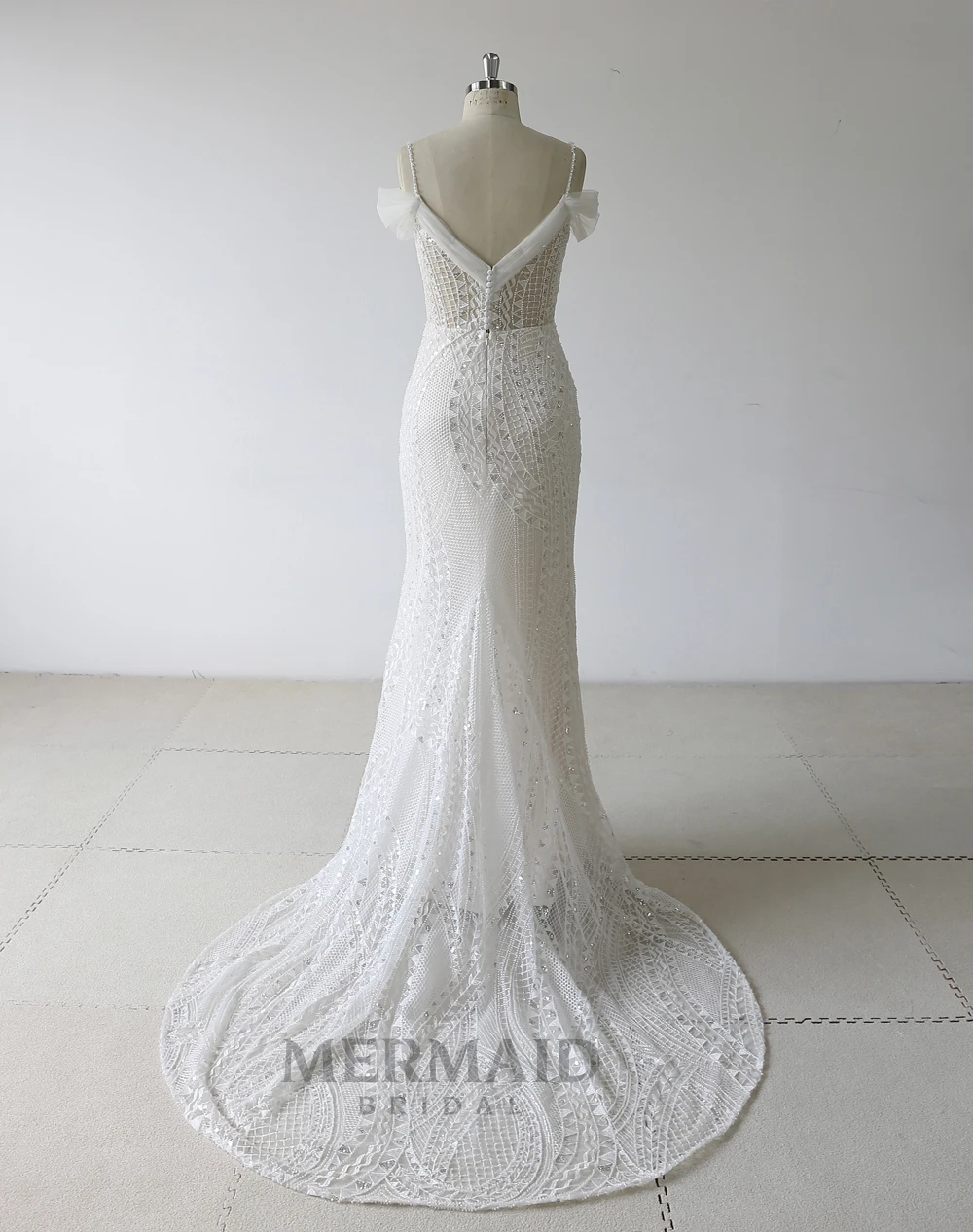 Кружевное платье с разрезом на плече, свадебное платье русалки, vestido de noiva