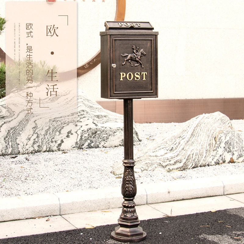 

Vintage Garden outdoor vertical mailbox multi-color Garden decoration water proof metal postbox newspaper stand mailbox