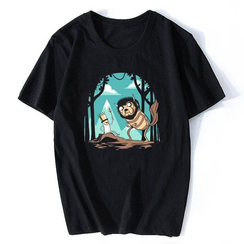 

Adventure Time T Shirt Summer Clothing T Shirts Men Cotton Hip Hop O-Neck Tees Tops Aesthetic Clothes