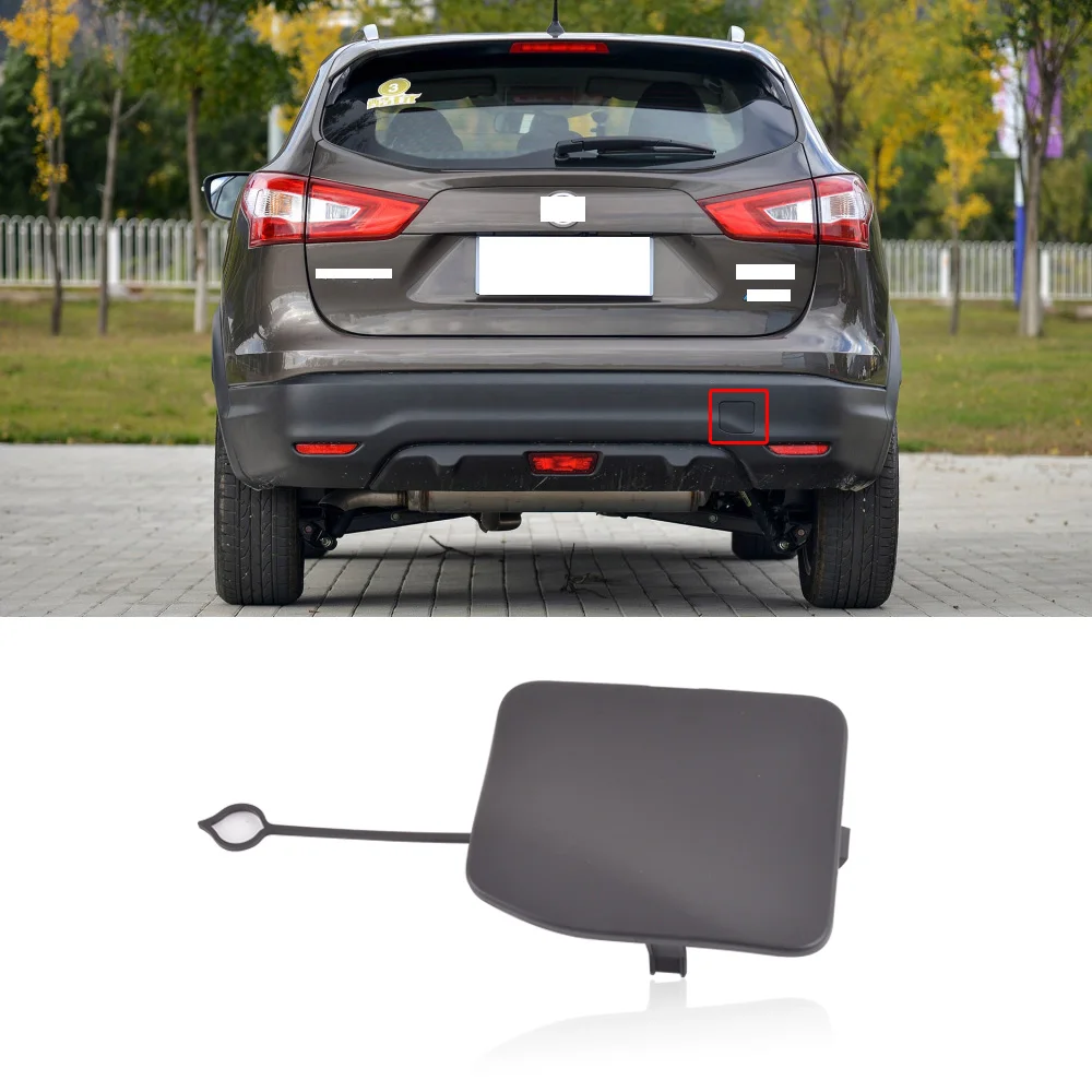 CAPQX 1PCS For Nissan Qashqai 2014 2015 2016 Rear Bumper Tow Hook Cover Trailer Traction Eye Cap Lid Trim Black | Автомобили и