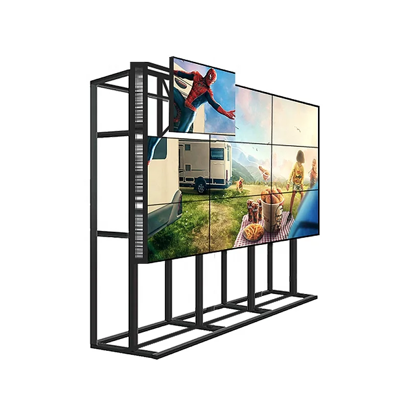 

PENPOS Factory LCD display 55inch 3X3, 2X2 narrow bezel 3.5 mm lcd video wall display with floor stand bracket