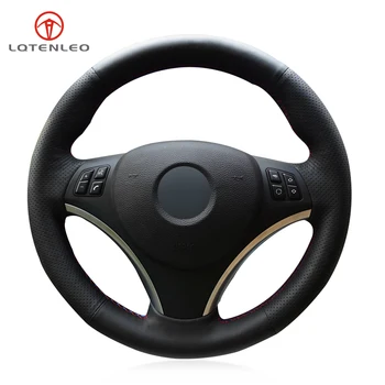 

LQTENLEO Black PU Artificial Leather DIY Car Steering Wheel Cover For BMW M Sport 1 Series E87 E81 E82 E88 120i 130i 120d X1 E84