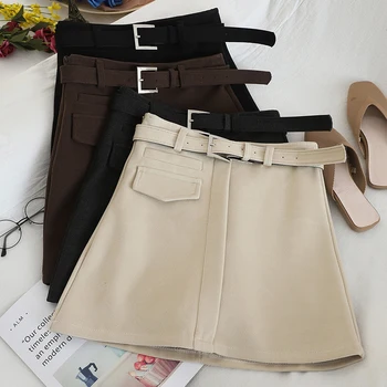

Black High Waist Skirt Woman Plus Size Faldas Mujer Moda 2019 Casual Vintage Skirts Womens Solid Mini Skirt
