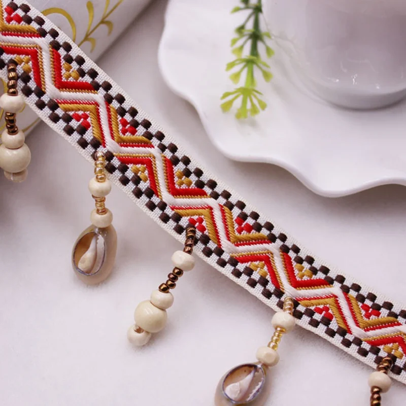 1Yards Ethnic Tassel Embroidery Lace Trim Tassels for Jewelry Diy