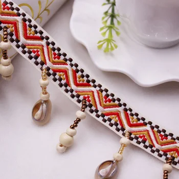 

1Yards Ethnic Tassel Embroidery Lace Trim Tassels for Jewelry Diy Tassels Sewing Curtain Clothing Accessories Fabric Lace Ribbon