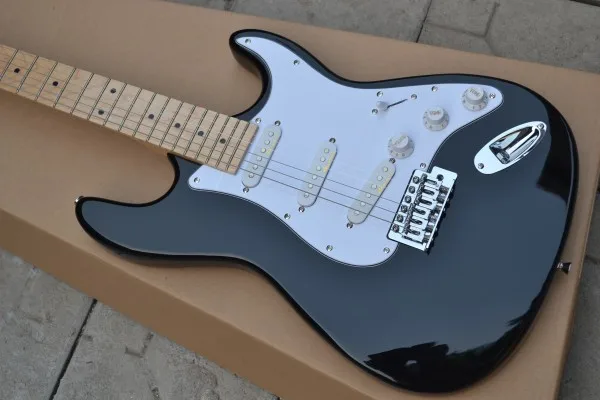 

China guitar factory custom 100% new black ST 6 string electric guitar Free shipping Signature guitar