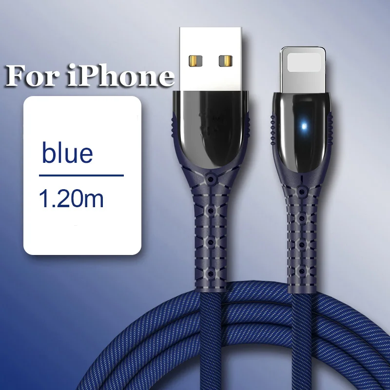 5A usb type-C кабель для huawei mate 20 Pro P20 Lite светодиодный супер зарядка USB C кабель для быстрой зарядки type-C кабель для huawei P30 Pro - Цвет: Blue For iPhone