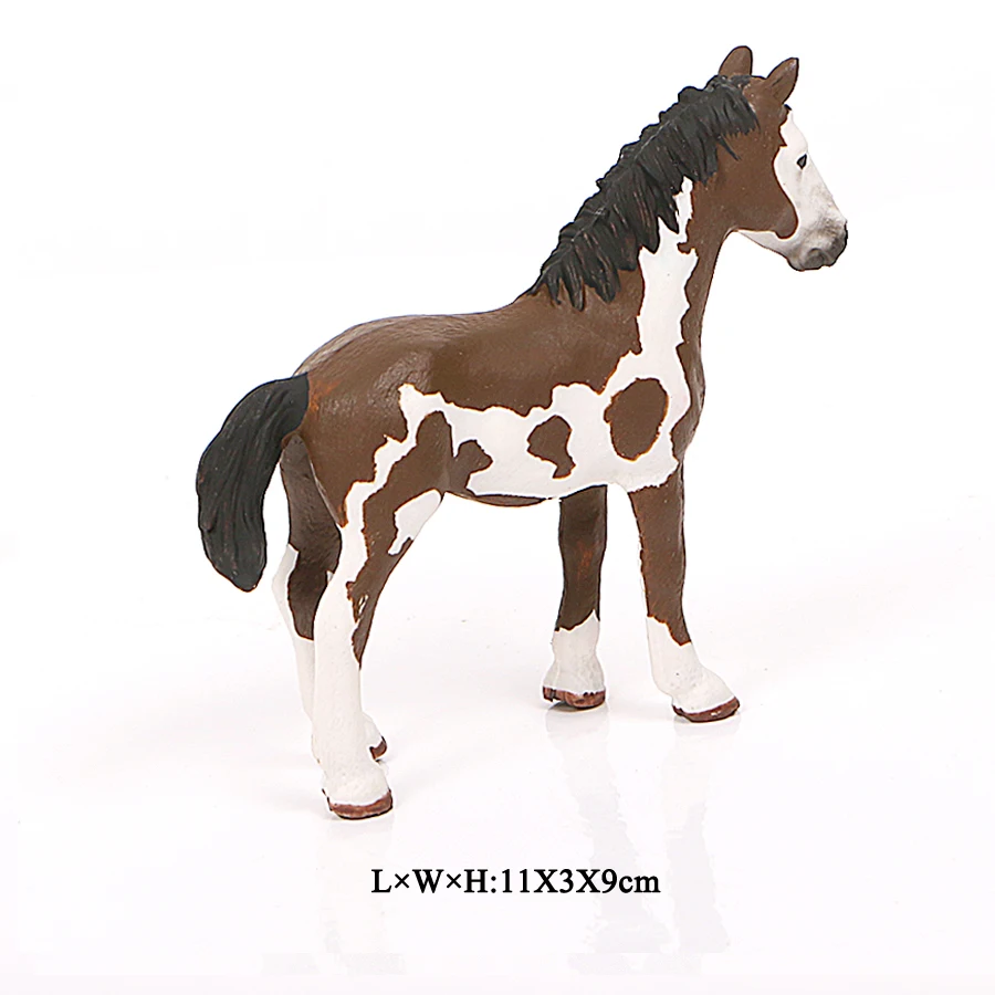 12 Животные на ферме, модели лошадей, Appaloosa, гарвардский ганновер, Clydesdale Quarter Arabian Horse, фигурки, цельная игрушка для детей - Цвет: 12