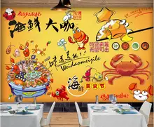 

custom mural Wallpaper for walls in rolls Cartoon seafood big coffee restaurant home decor room 3d photo wallpaper on the wall