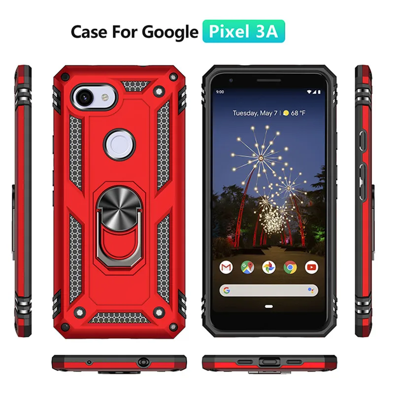 

Armor Shockproof case For Google Pixel 3A Case Magnetic Finger Ring Holder Protection Back Cover For Google Pixel 3A XL 3A Case