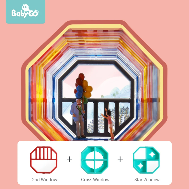 BabyGo 82 шт. Магнитный Строительный набор для детей магнитные строительные игрушки ABS магнитные блоки Головоломка Развивающие игрушки для детей подарок