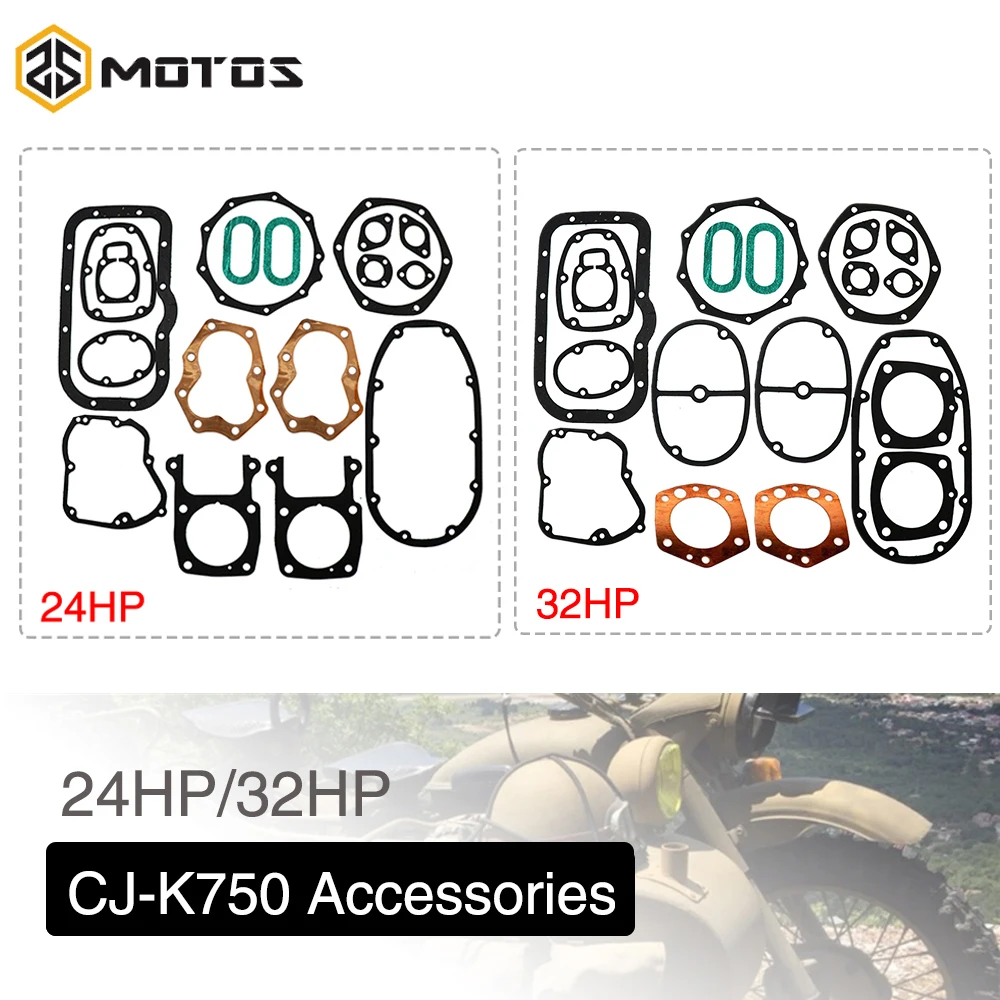 

ZS MOTOS 24HP 32HP Ural CJ-KC750 Motor Complete Repair Gasket Set 24HP 32HP M1 SV Flat Head For BMW M72 R71 K750 Repair kit