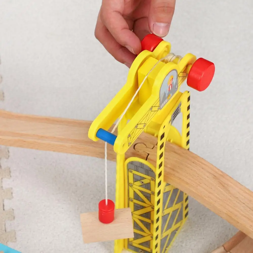Wooden Magnetic Tower Crane City Traffic Scene Model Trains Track Accessories | Игрушки и хобби