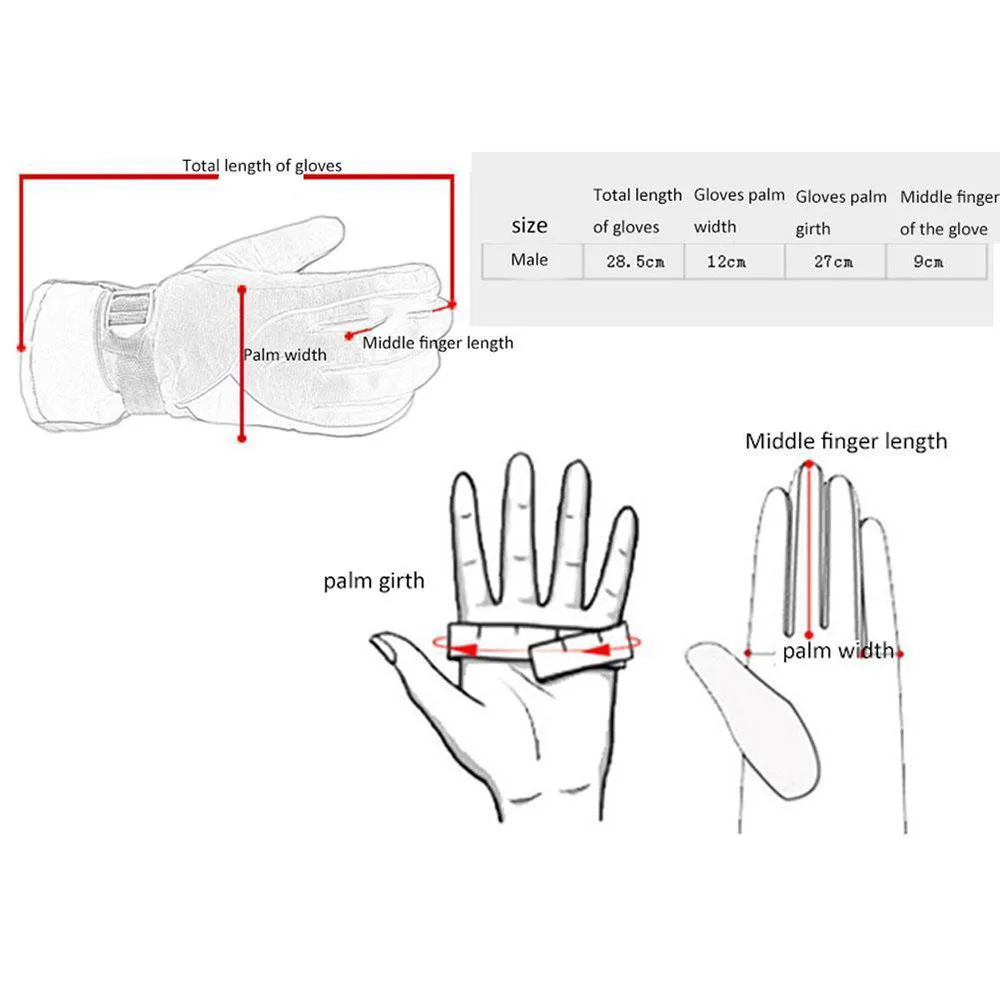 Лыжные перчатки унисекс, теплые водонепроницаемые зимние перчатки, теплые, для езды на мотоцикле, сноуборде, лыжах, спорта на открытом воздухе, толстые, Прямая поставка#0807