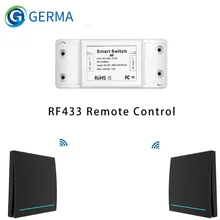 Émetteur de panneau de mur de contrôleur de bouton poussoir de récepteur de télécommande du commutateur RF intelligent sans fil 433Mhz, multi-contrôle de 2 manières/3 manières