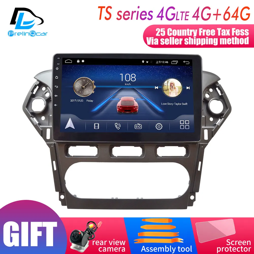 

4G Lte Android 9.0 Car multimedia navigation GPS DVD player For Ford Mondeo 2011-2013 years IPS screen Radio